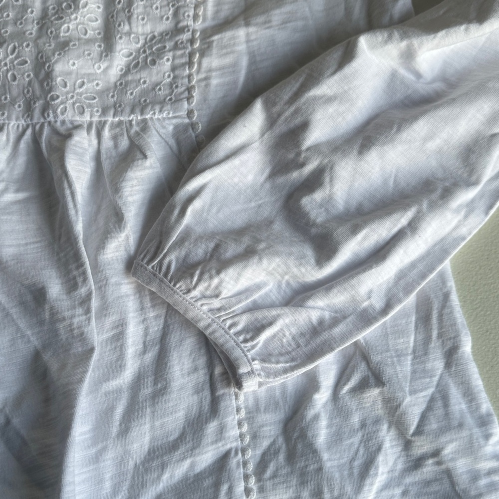 Boden White Embroidered Long Sleeve Top - Picture 5 of 7